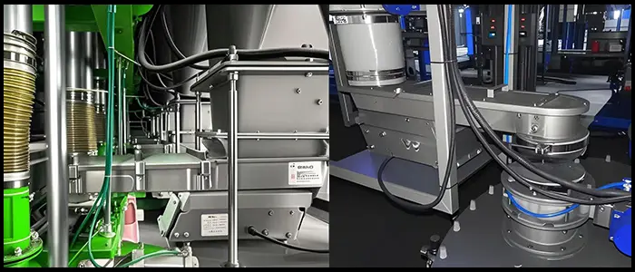 Compact electromagnetic vibrating feeder for precise light material conveying