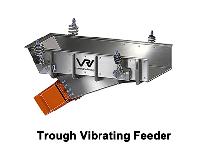 Trough vibrating feeder for bulk materials