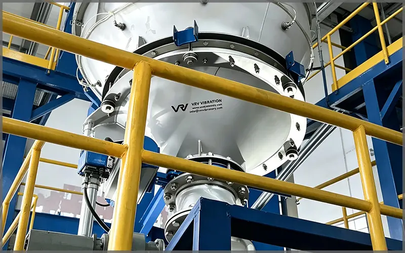 Industrial bin activator, vibratory hopper for powder and granular material continuous silo discharge
