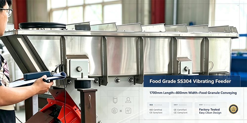 Stainless Steel Electromagnetic Vibrating Feeder for Food Granule Dosing & Conveying
