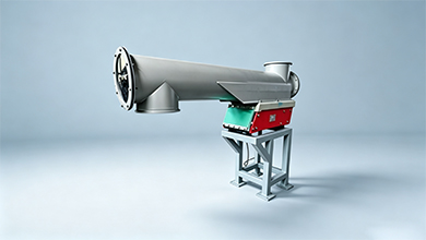 Electromagnetic tube vibrating feeder for fine processing of powder materials