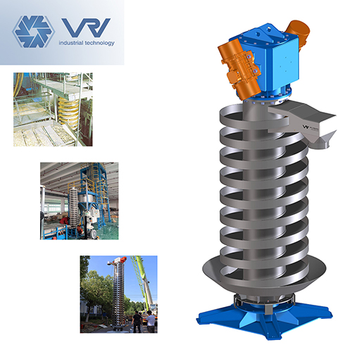 Vertical vibrating spiral feeder